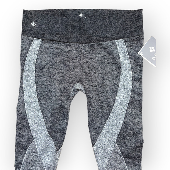 NUX London Leggings NWT Heathered Charcoal and Black Medium Compression Small - Picture 7 of 13